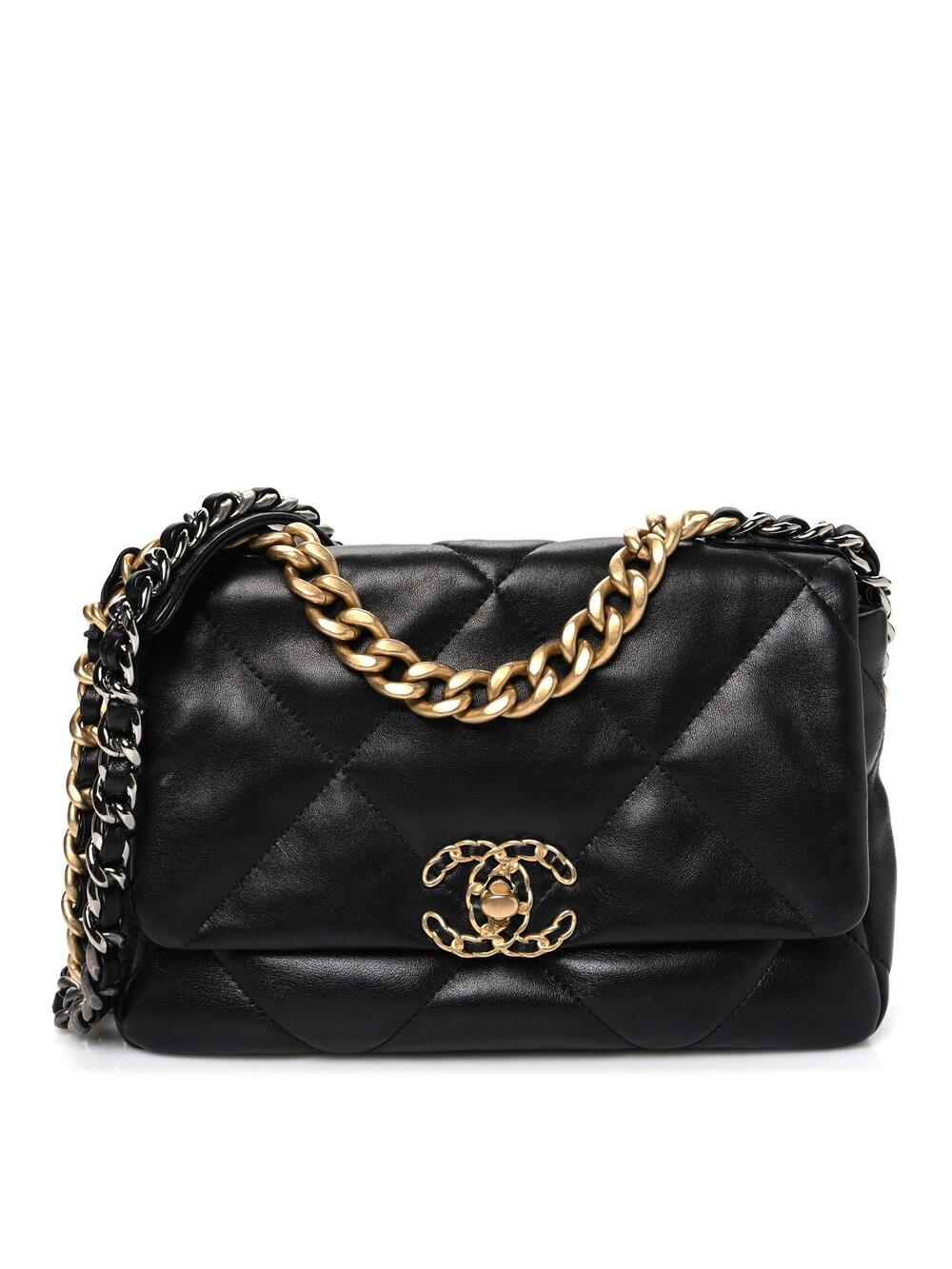 Lambskin Quilted Medium Chanel 19 Flap #300549C50B